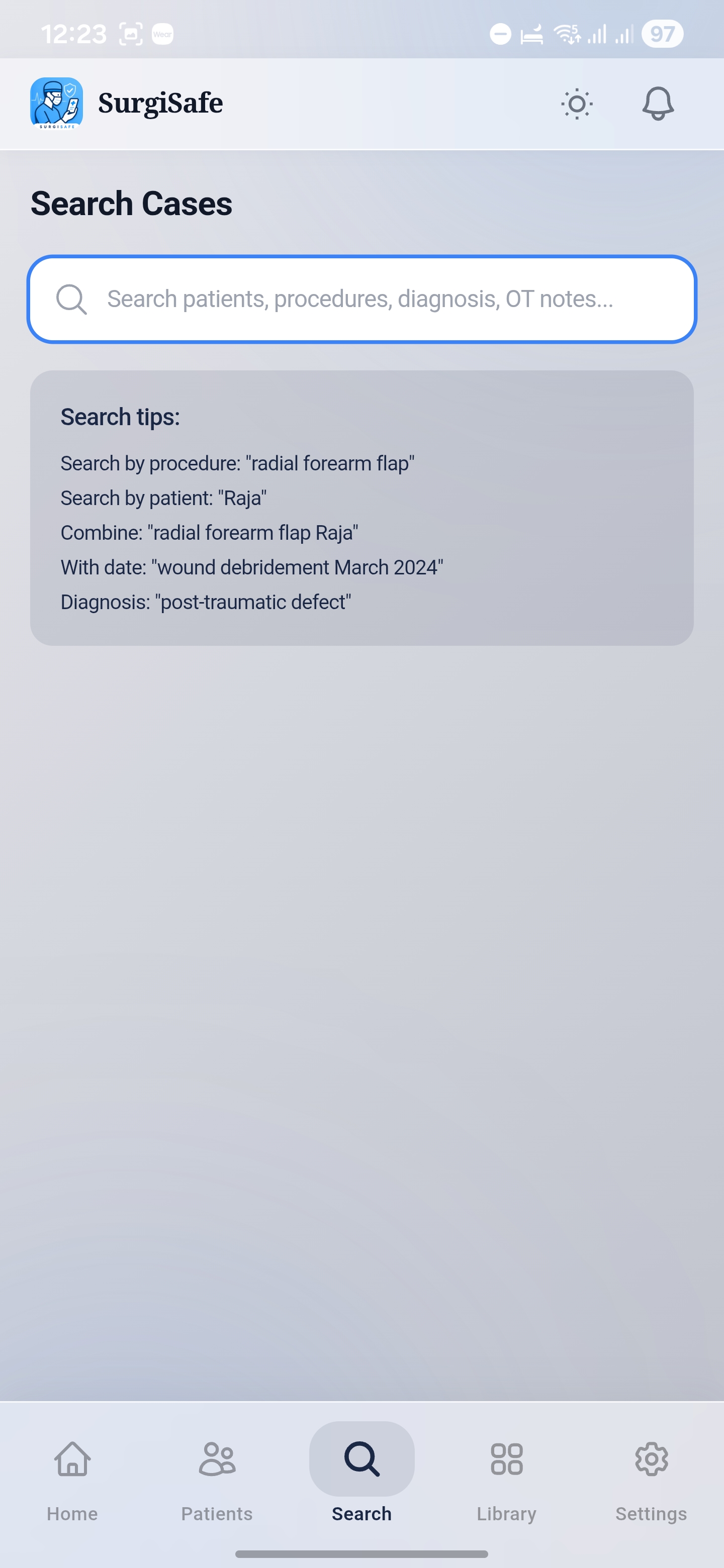 SurgiSafe search across cases